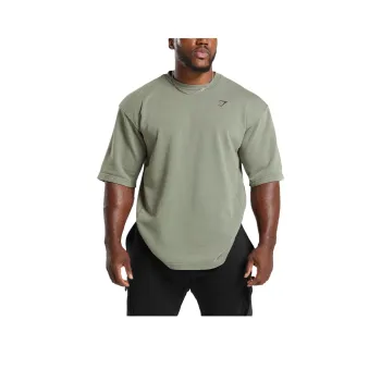 GYMSHARK POWER WASHED SHORT SLEEVE CREW T-Shirt Men's Nightfall Green