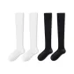 [Compression over-The-Knee Socks 48cm]1 Pack Black+1 Pair White