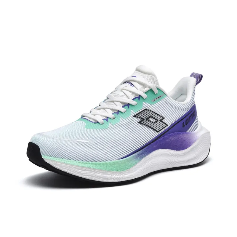 LOTTO Diamond Speed Cushioned Slip Resistant Abrasion Resistant Low Top Running Shoes Unisex White Turquoise Green-1