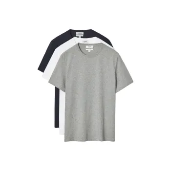 COS T Shirt Men's 3 Pack 3 Pack Dark Blue+Gray+White