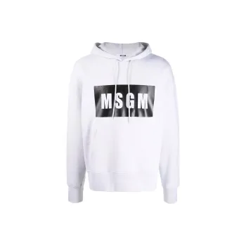 MSGM Logo Printed Drawstring Hoodie