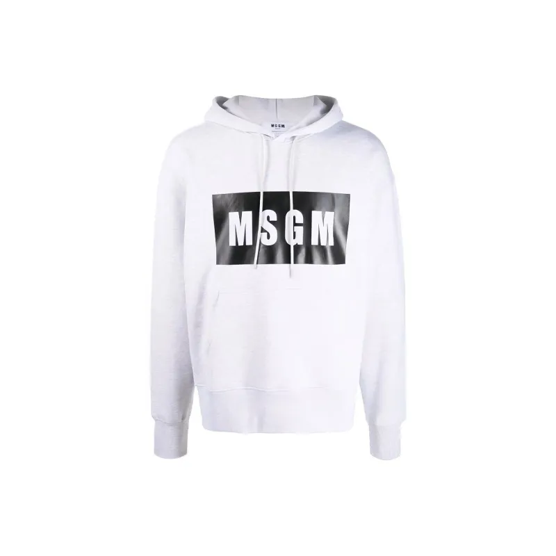 MSGM Logo Printed Drawstring Hoodie-0