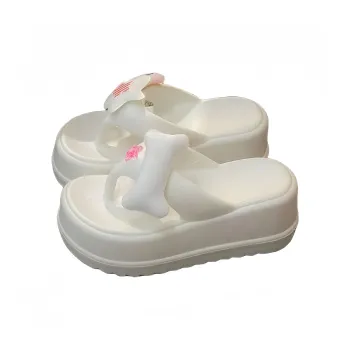 Meter Trendy Minimalist Thick Soled Flip Flops For Women's, Summer, Platform Chic Outerwear With Ankle Strap Sandals