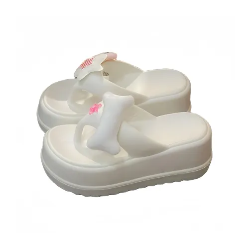 Meter Trendy Minimalist Thick Soled Flip Flops For Women's, Summer, Platform Chic Outerwear With Ankle Strap Sandals