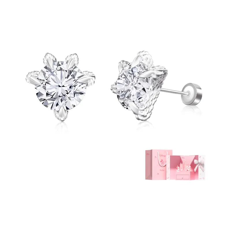 Disney 925 Sterling Silver Stud Earrings Unisex Silver-12
