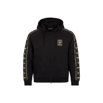 EMPORIO ARMANI Casual Long Sleeved Hoodie Men's Black