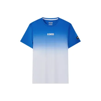 KSWISS T Shirt Men's White Base White Blue Combo