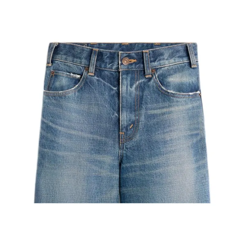 CELINE Flared Surf Jeans In Union Wash Denim-4