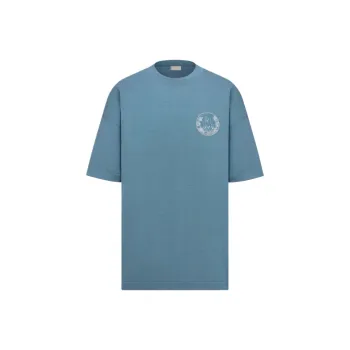 DIOR SS25 Summer Men's Clothing Collection T Shirt Men's Blue