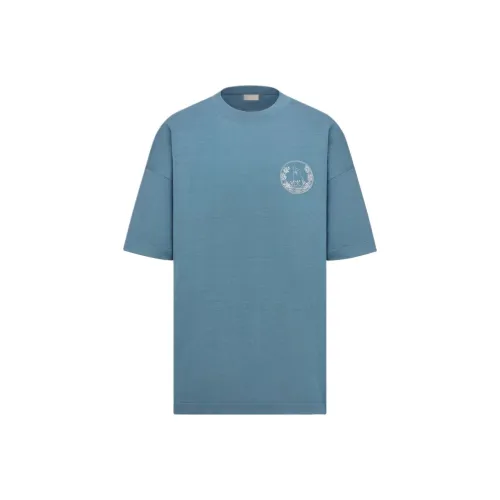 DIOR SS25 Summer Men's clothing Pull Collection T Shirt Men's Blue