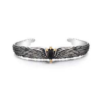 IDEAGEMER 925 Sterling Silver Bangles Men's