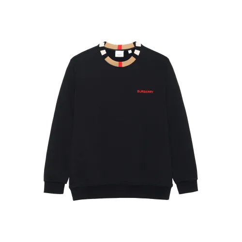 Burberry Long Sleeves Crewneck Pullovers Stripes Black