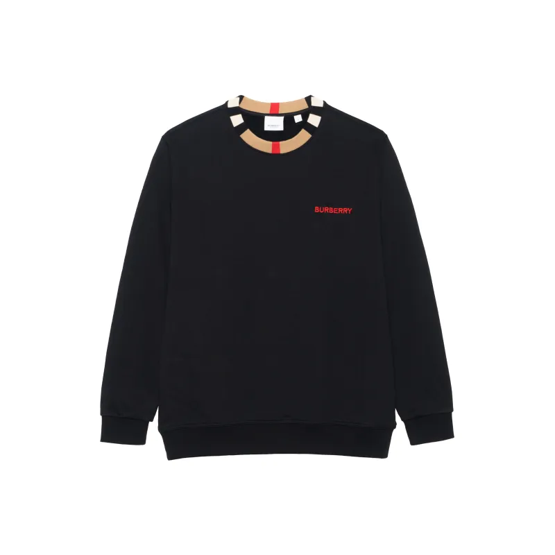 Burberry Long Sleeves Crewneck Pullovers Stripes Black-0
