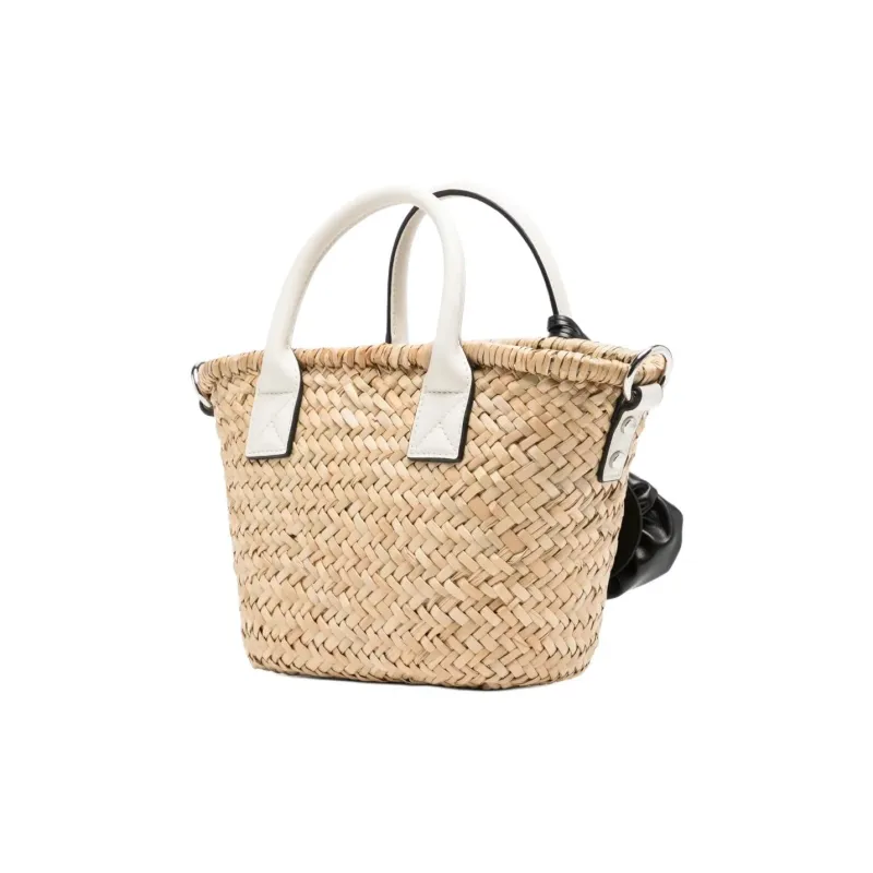 KARL LAGERFELD K/SIGNATURE Straw Tote Bag, Shopping Bag, Handbag Trumpets Women's Light Brown-1