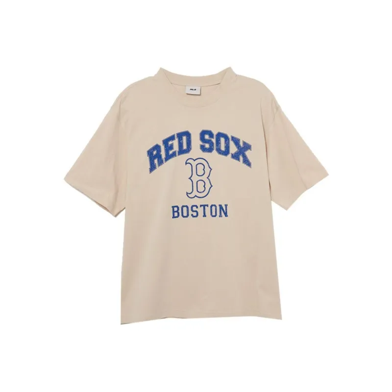 MLB Varsity OverfitNew York Yankees T Shirt Unisex Apricot-0