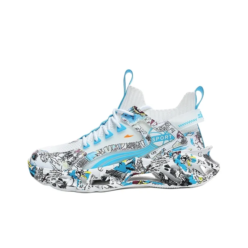 Kuding Running Shoes Unisex Low Top Black Orange/Black Blue/White Moon/White Blue-12