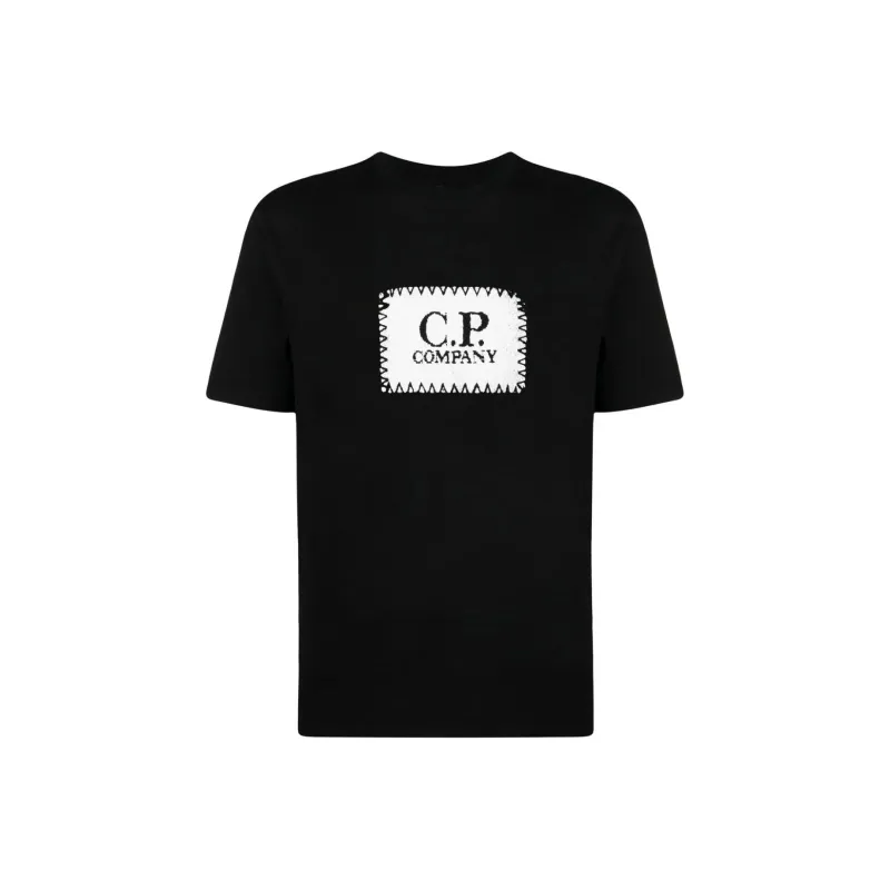 C.P.Company Logo Label Crewneck T Shirt-0
