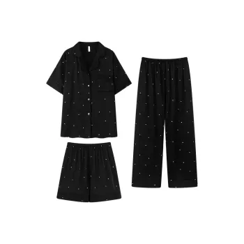 ROMANTIC·SPRING Pajama Set Women's Black