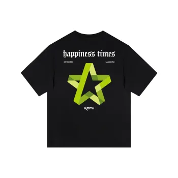 Kepu T Shirt Unisex Black Print Neon Green
