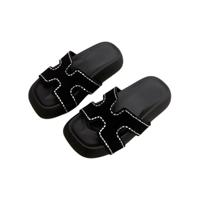 ALPLUME Slippers Black Khaki Ecru-0