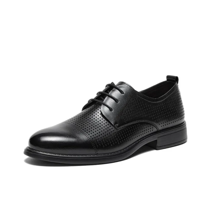 BATA Dress Shoes Men Low Top Black-1