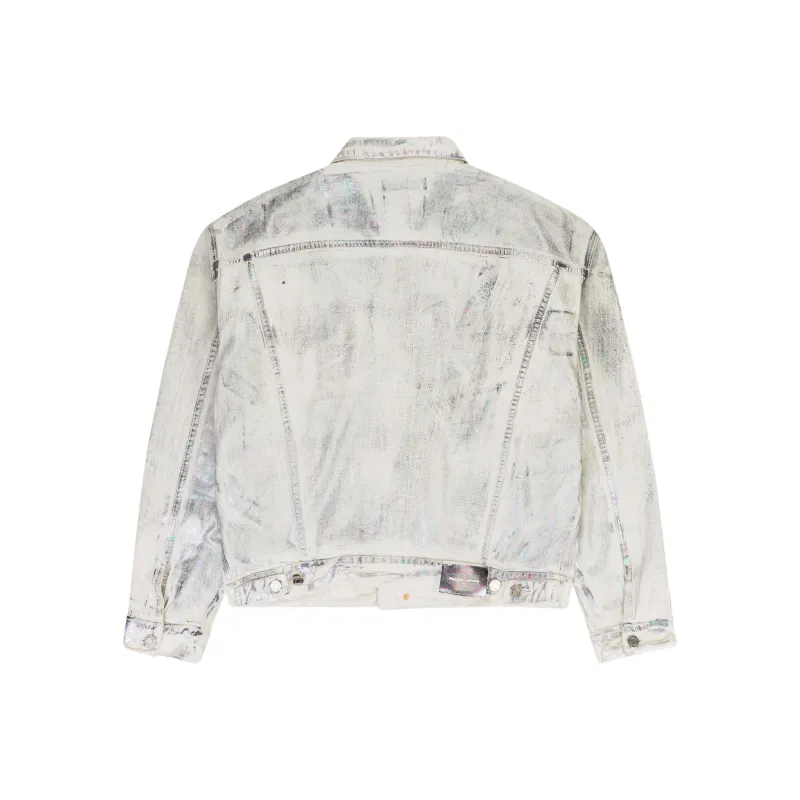 PURPLE BRAND X Ray Iridescent Wave Foil Denim Jacket-1