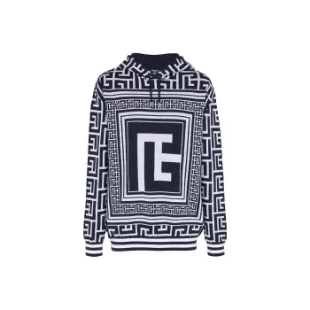 BALMAIN Monogram Hooded Sweatshirt