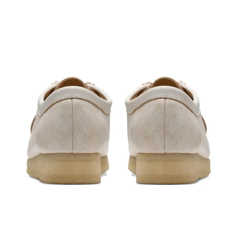 Clarks Wallabee Casual Single Shoes Women's White-3