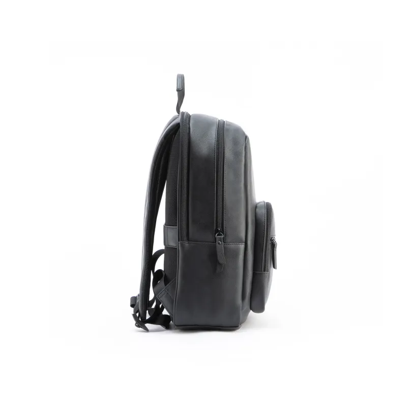 SWIZA Leather Backpack Regular Unisex Pure Black-2