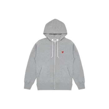 Comme Des Garcons Play Small Red Heart Zip Up Hoodie