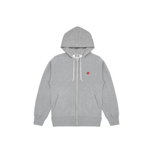 Comme Des Garcons Play Small Red Heart Zip Up Hoodie