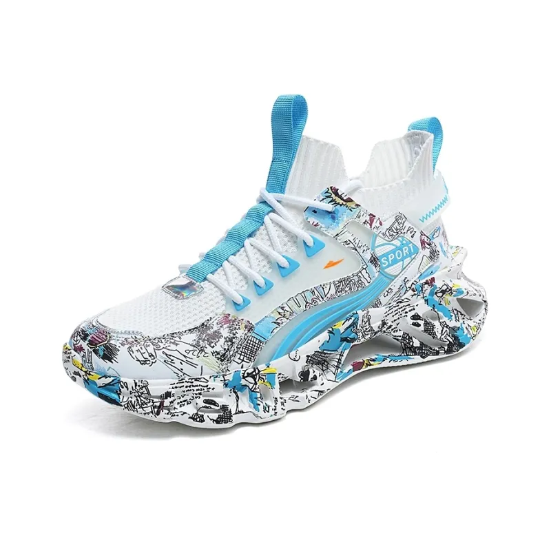 Kuding Running Shoes Unisex Low Top Black Orange/Black Blue/White Moon/White Blue-13