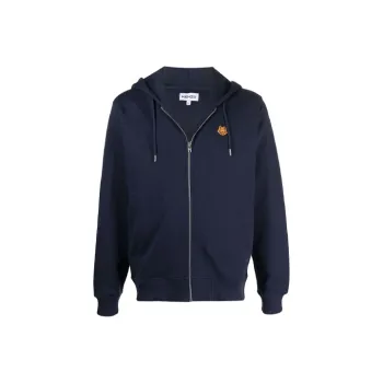 KENZO Logo patch Zip up Hoodie