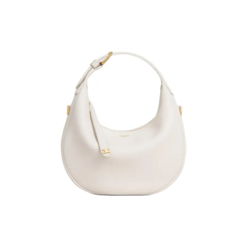 CELINE Cow Leather One Shoulder Handbag Women's White-0