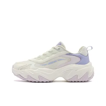 QIAODAN Spriggle Bunny V Slip Resistant Breathable Low Top Chunky Sneakers Women's White Purple