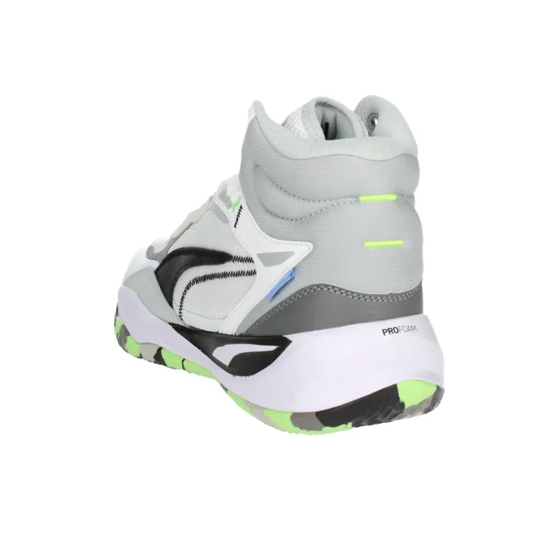PUMA Playmaker Pro Anti Slip Wear Resistant Mid Top Basketball Shoes Men's White-3