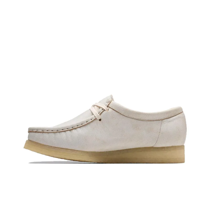 Clarks Wallabee Casual Single Shoes Women's White-0