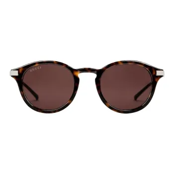 GUCCI Acetate Round Sunglasses Men's Tortoiseshell