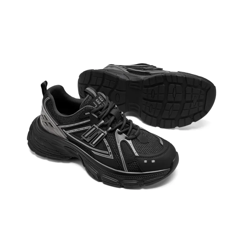 JEEP SPIRIT Chunky Sneakers Men Low Top Graphite Black-4
