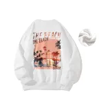 Crew Neck White Fleece-Lined