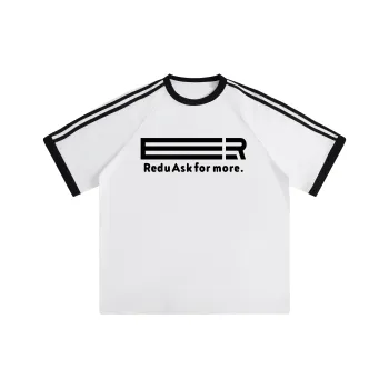 REDU T Shirt Unisex White & Black Stripes