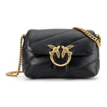 PINKO Puff Sheepskin Bird Bag, Swallow Bag, Crossbody Bag, Shoulder Bag Women's Black