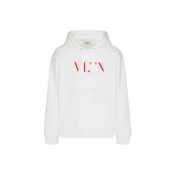 Valentino Vltn Logo Printed Long Sleeved Hoodie