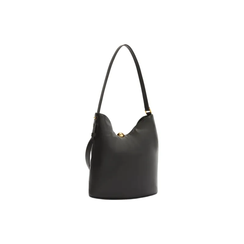Furla Calfskin Bucket Bag Handbag Trumpets Women's Black-2