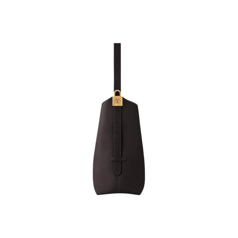 LOUIS VUITTON Low Key Hobo Smooth Calf Leather Hobo Bag Shoulder Bag Medium Size Women's Chocolate Brown-3