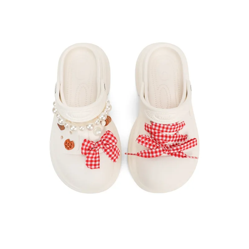Ouder Sand Open Ended Smiley Collection, Heart Holes All Summer, Vanilla Ice Cream Clogs Women's White-3
