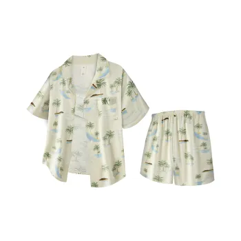 Qiao Ni Tong Pajama Set Men's Apricot Summer Island