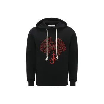 JW Anderson Slogan embroidered Cotton Hoodie