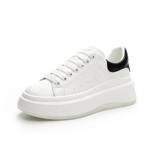 Ruomini Small White Shoes Anti Slip And Wear Resistant Height Increasing Low Top Skateboard Shoes Women's