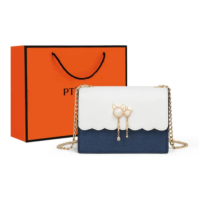 PT'SON Synthetic Leather Shoulder Bag Crossbody Bag Small Square Bag Regular Women's Royal Blue-0